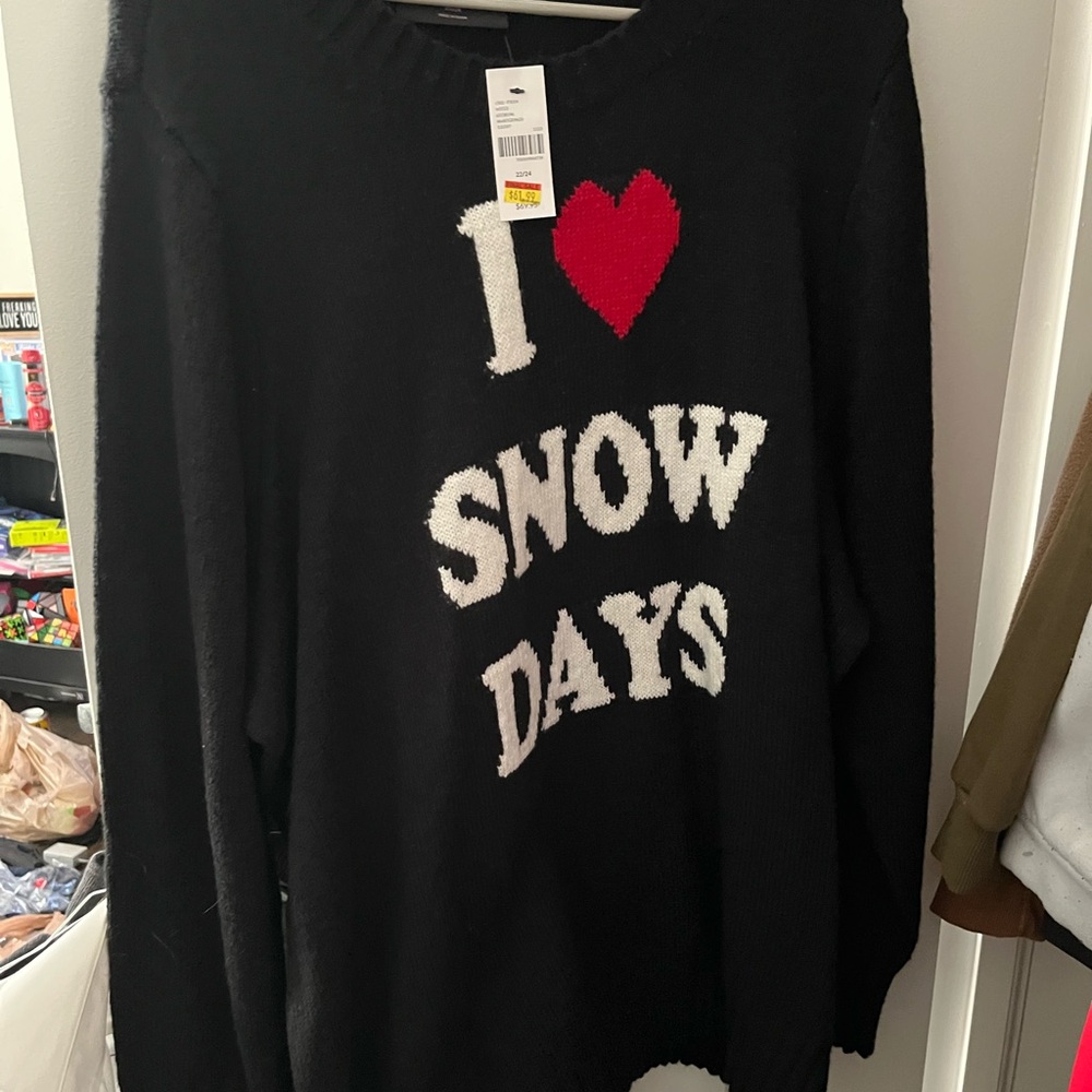 Lane Bryant Black Sweater with Heart Design